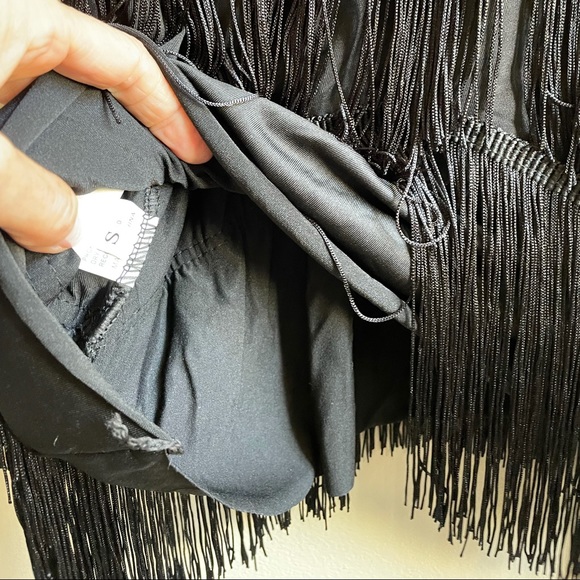 NWT SMLXL black tassel fringe deep V gatsby salsa various sizes price is final - Picture 8 of 16